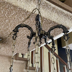 Vintage Amber Shade Swag Lamp