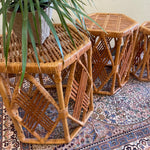 Load image into Gallery viewer, Three Vintage Wicker Nesting Tables