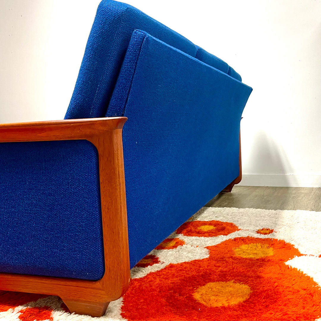 R. Huber Sofa + Original Royal Blue Upholstery + New Foam