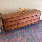 Vintage Walnut 9 Drawer Dresser