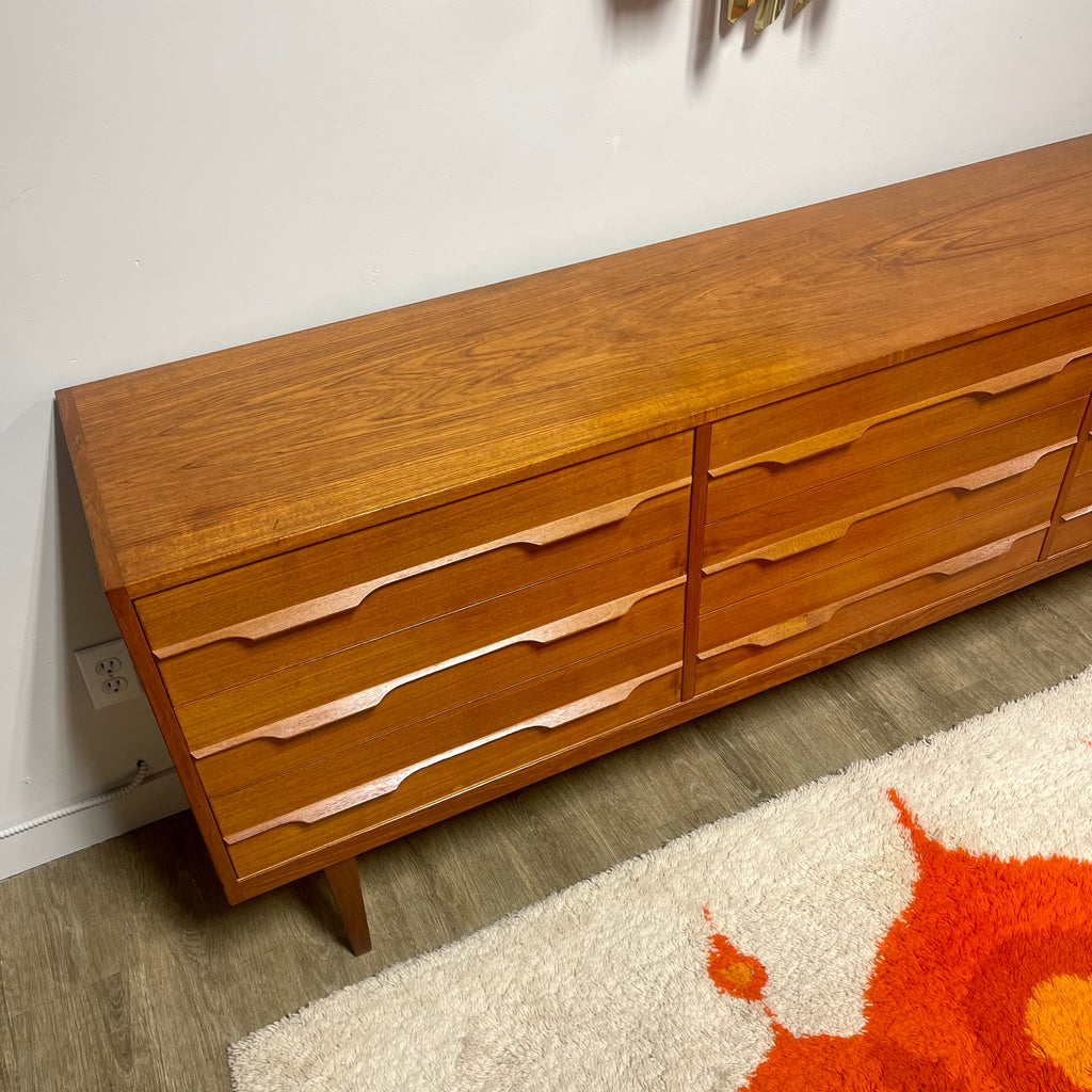 Danish 9 Drawer Teak Dresser Mr. Mansfield Vintage