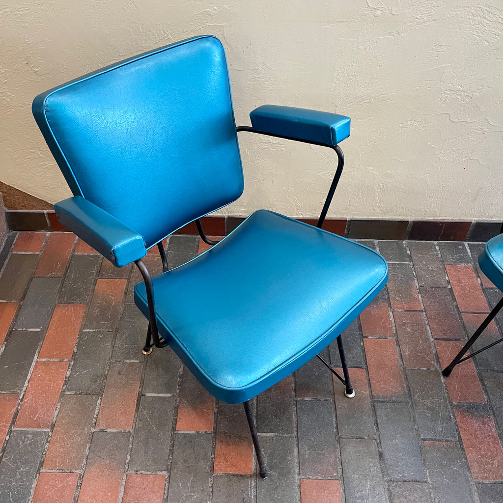 2 1950s Teal Chairs In The Style of Peter Cotton - Mr. Mansfield Vintage