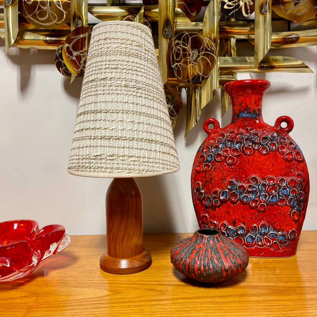 Small Midcentury Modern Solid Teak Lamp Mr. Mansfield Vintage
