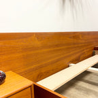 Mid-Century Teak Queen Size Bed + Floating Nightstands - Mr. Mansfield Vintage