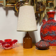 Small Midcentury Modern Solid Teak Lamp Mr. Mansfield Vintage