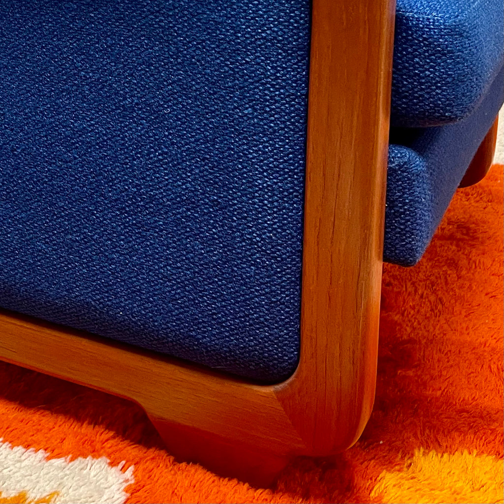 R. Huber Lounge Chair + Original Royal Blue Upholstery + New Foam