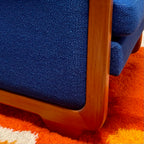 R. Huber Lounge Chair + Original Royal Blue Upholstery + New Foam