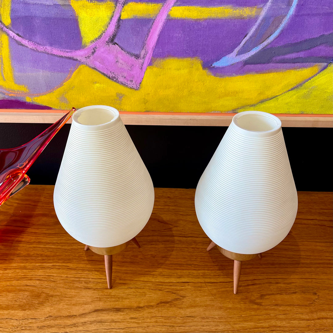 Tripod Beehive Table Lamps with Plastic Shades