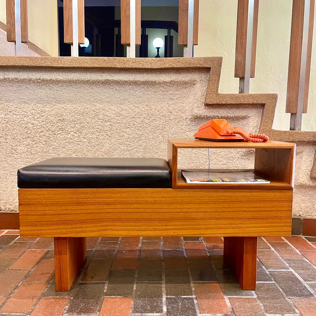 Teak Phone Bench Made in Canada