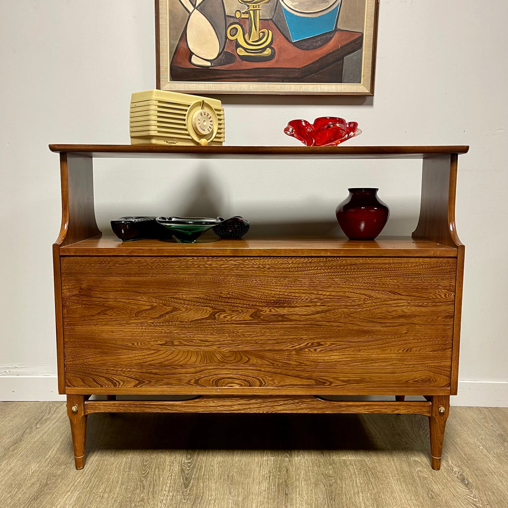 Vintage Fruitwood Display Cabinet - Mr. Mansfield Vintage