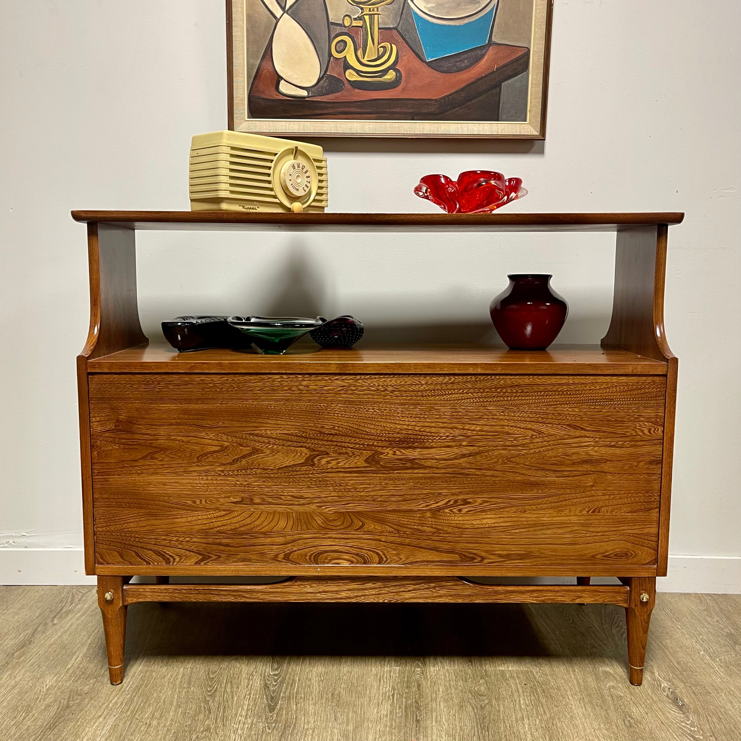 Vintage Fruitwood Display Cabinet - Mr. Mansfield Vintage