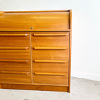 Teak Secretary Roll Top Desk Made in Denmark