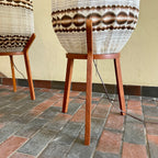 1960s Danish Teak Tripod Pod Floor Lamps