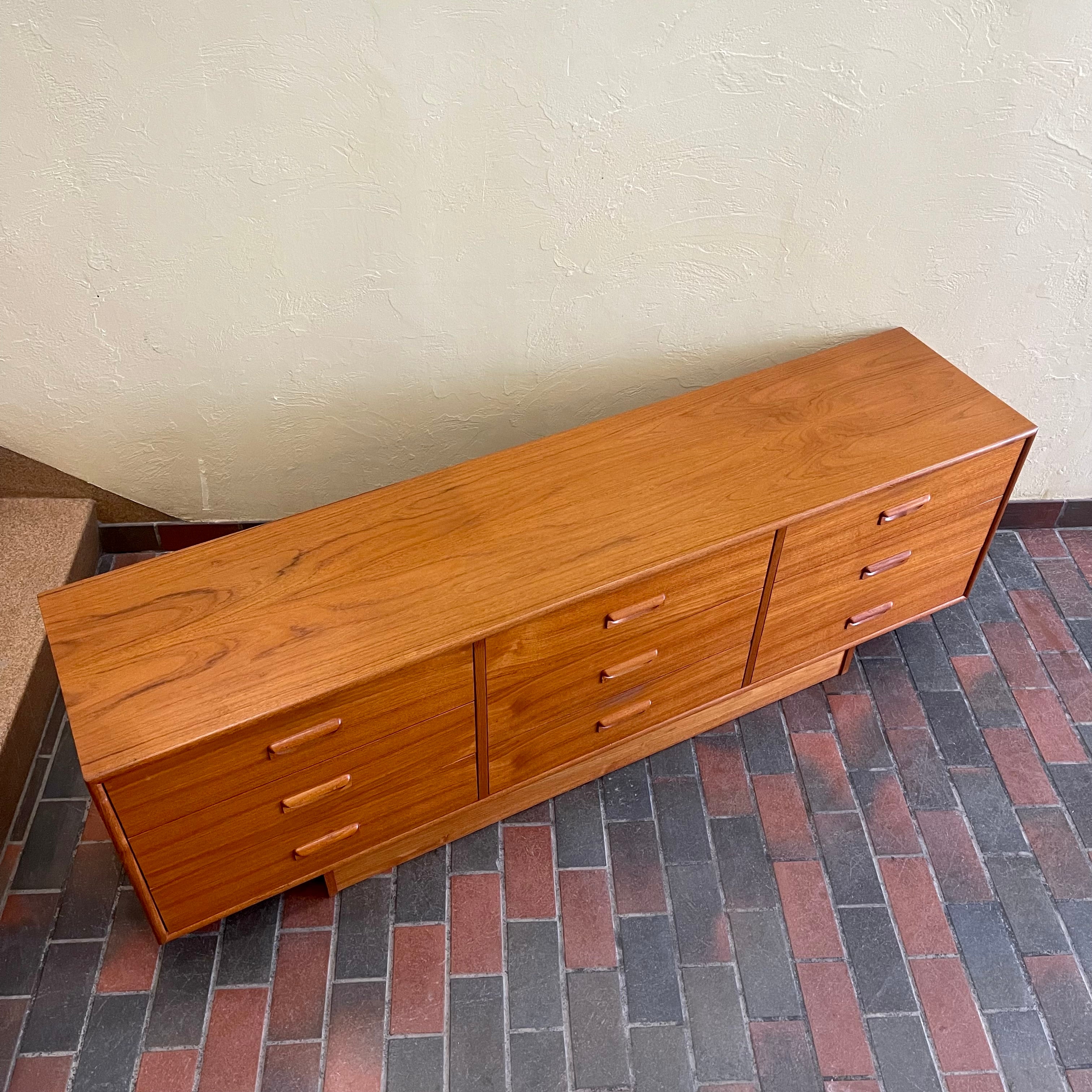 Vintage 9 Drawer Teak Dresser Mr. Mansfield Vintage