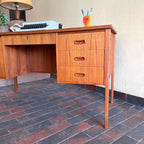 Teak Desk with Bookshelf Back Mr. Mansfield Vintage