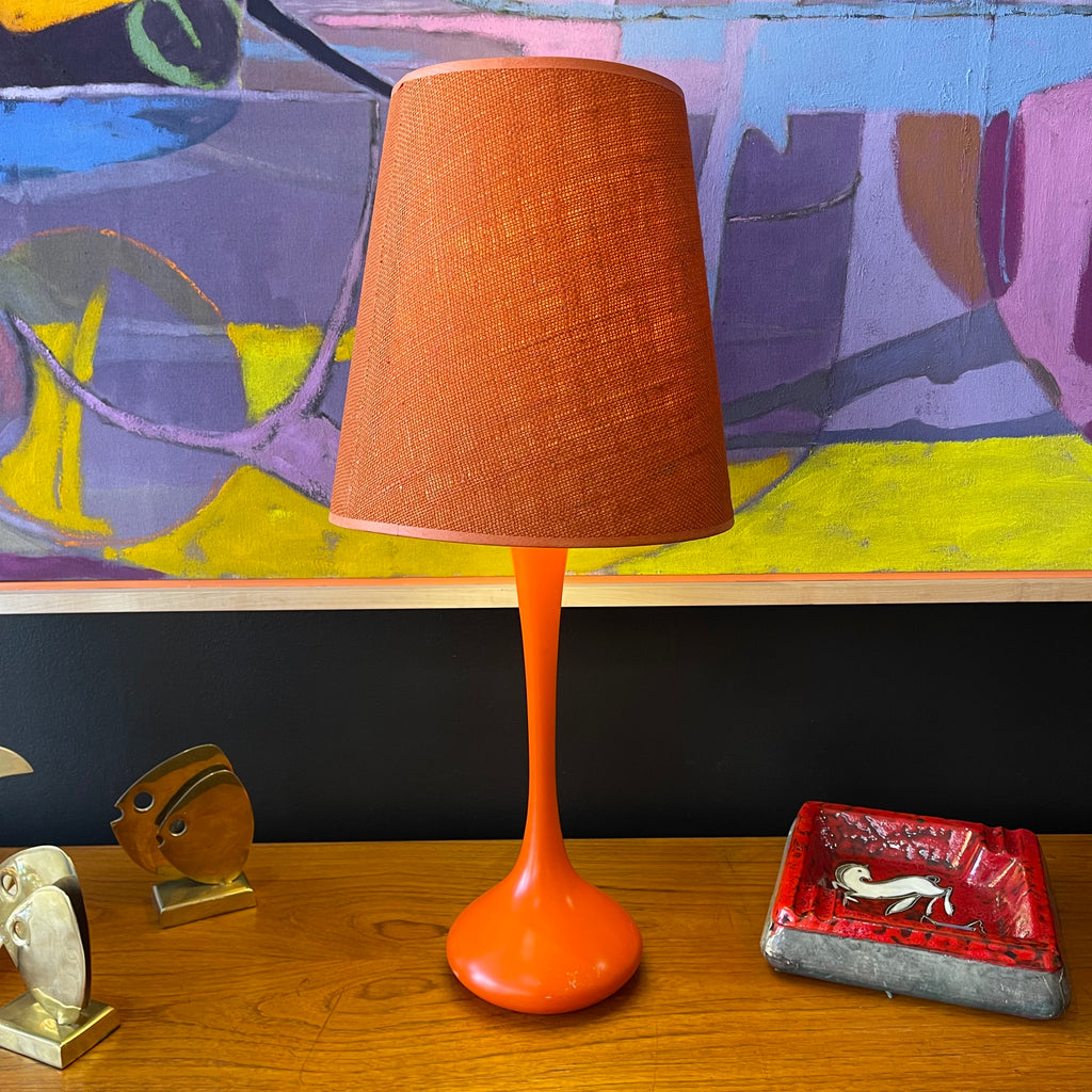 Orange Laurel Teardrop Table Lamp Model H-929 Mr. Mansfield Vintage