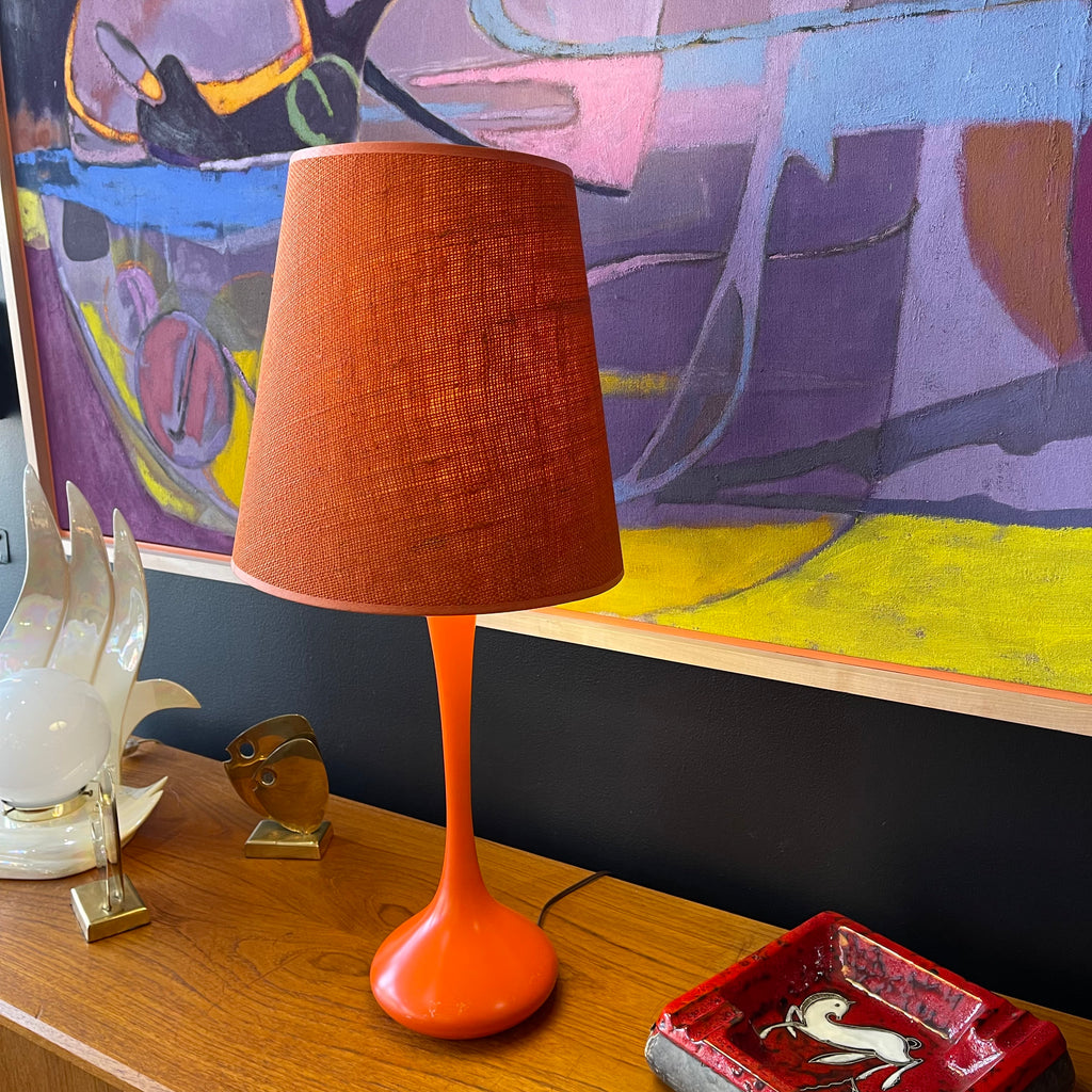 Orange Laurel Teardrop Table Lamp Model H-929 Mr. Mansfield Vintage