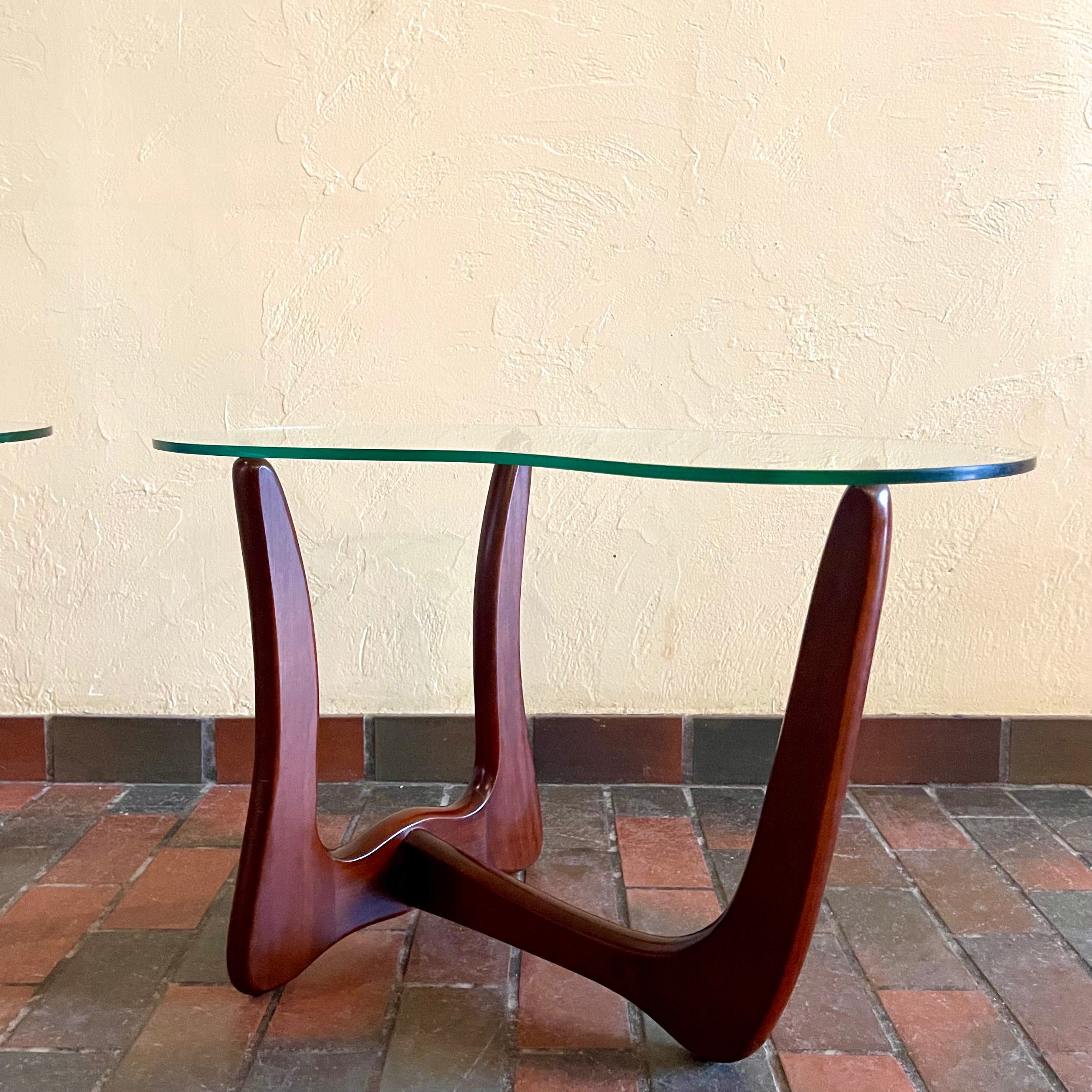 2  Kroehler Kidney Shape  Walnut Side Tables - Mr. Mansfield Vintage