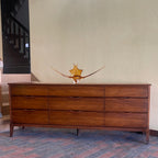 Vintage Walnut 9 Drawer Dresser