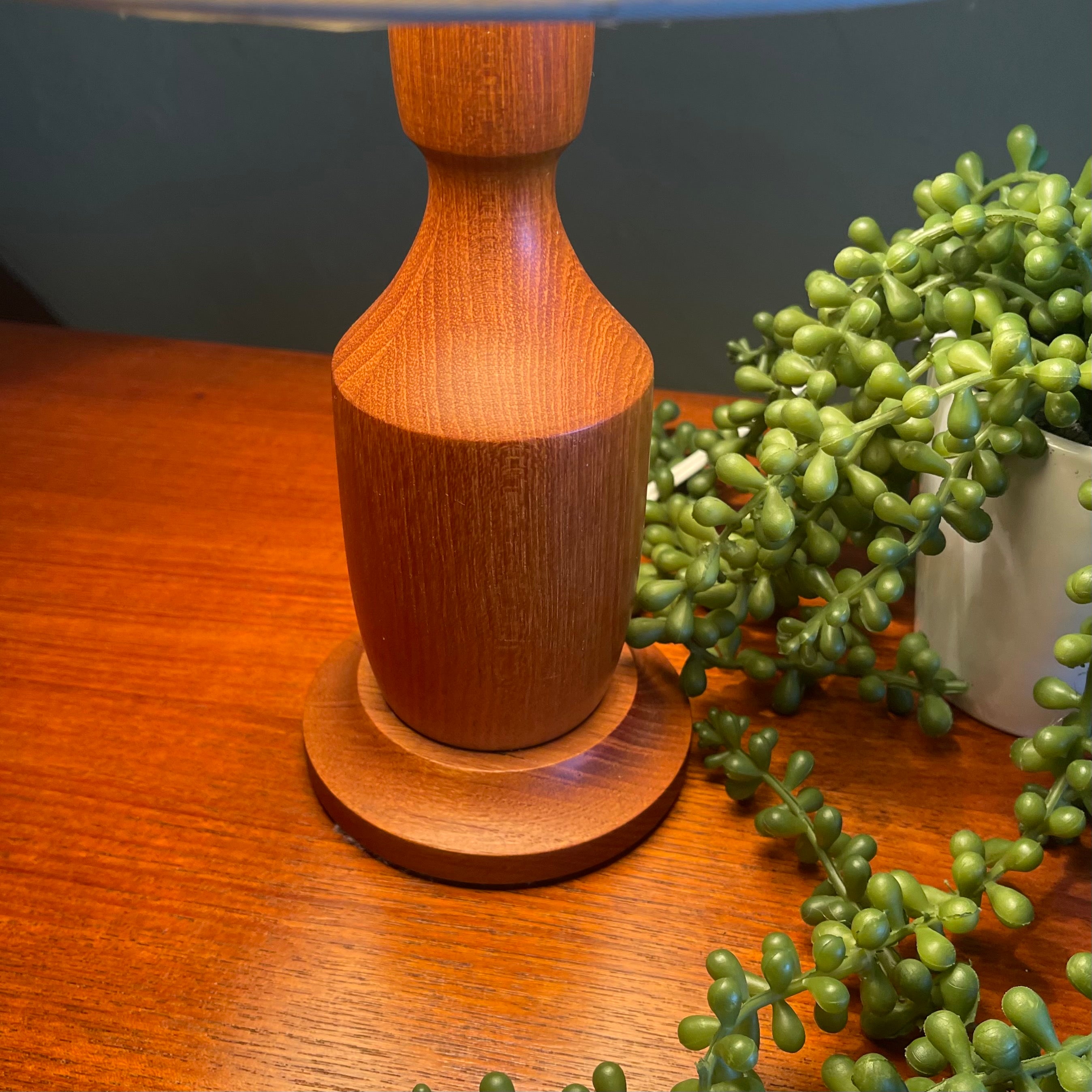 Small Solid Teak Lamp