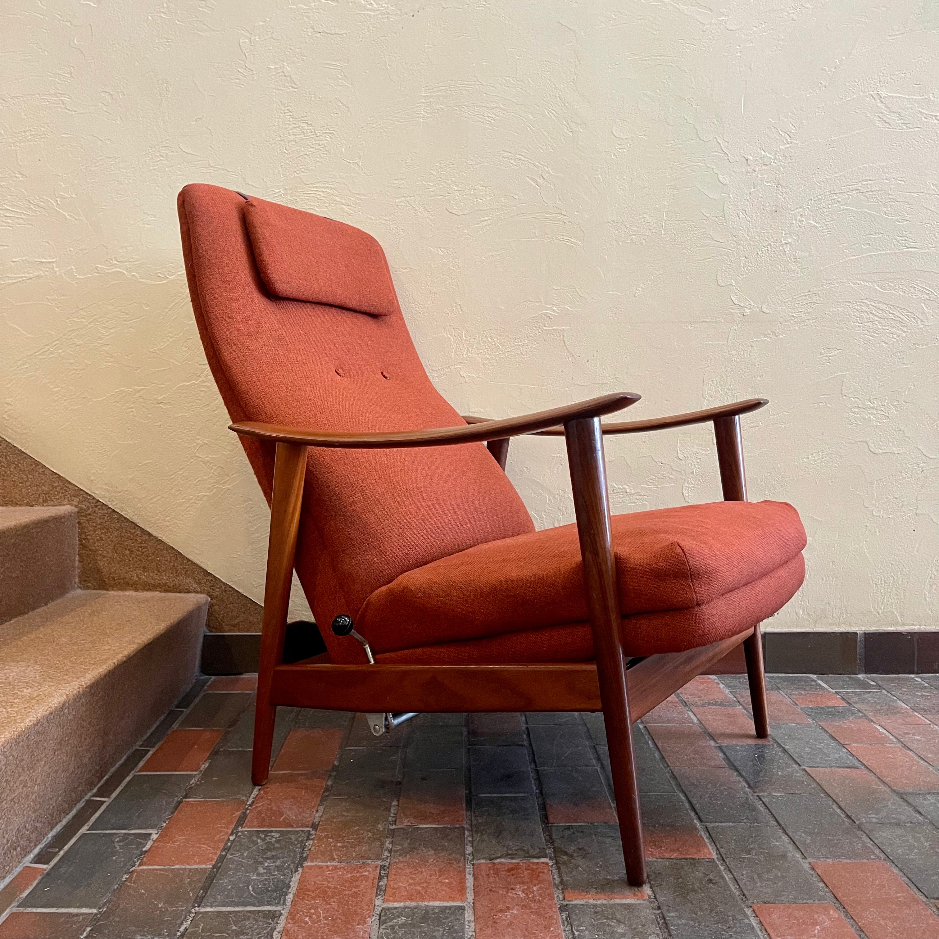 Vintage Afrormosia Teak Reclining Chair + Ottoman Mr. Mansfield Vintage