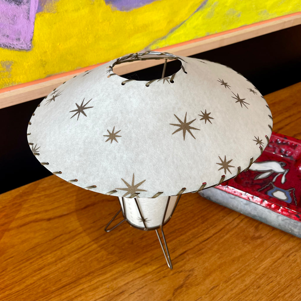 1950s Atomic  Starburst Pattern Fiberglass Table Lamp